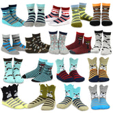 TeeHee Kids Toddler and Boys Socks Sports and Fun Cotton Socks 18 Pair Pack with Gift Box Boys